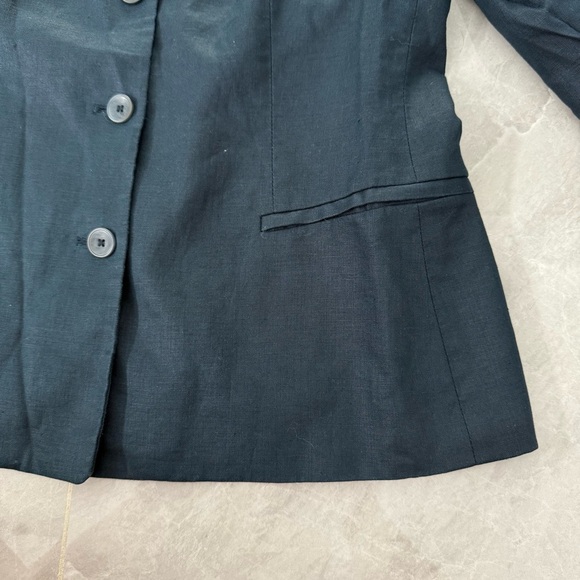 Women’s Nine West Linen Long Sleeve Button Down Blazer Jacket Size 10 - Picture 6 of 15